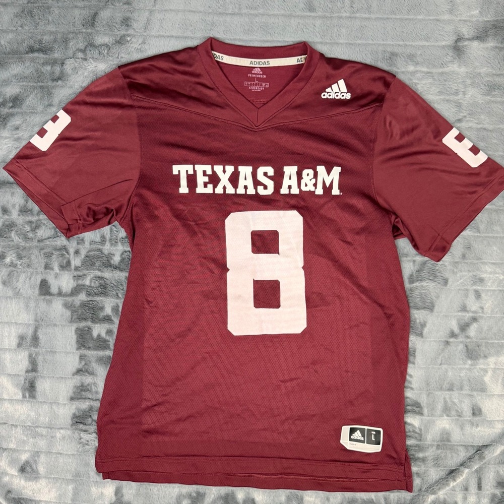 Adidas Texas A&M Aggies Moss 8 Football Jersey Maroon Mens Large Primegreen